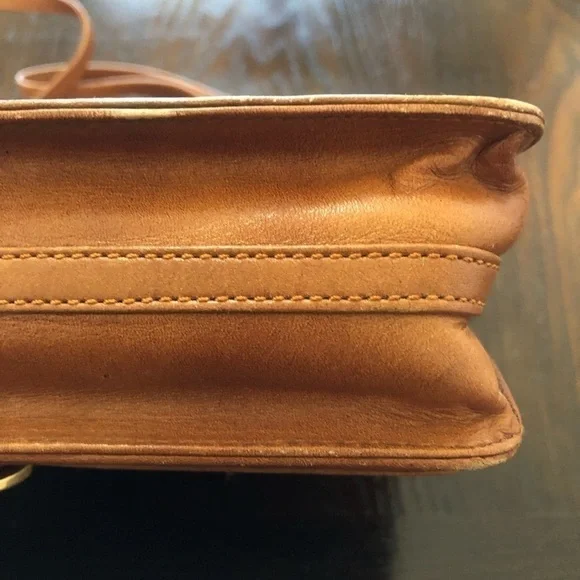 Vintage ARIES MEXICO Tan fine Leather Piel Bovino Bag boho chic classic crossbdy - Picture 10 of 16